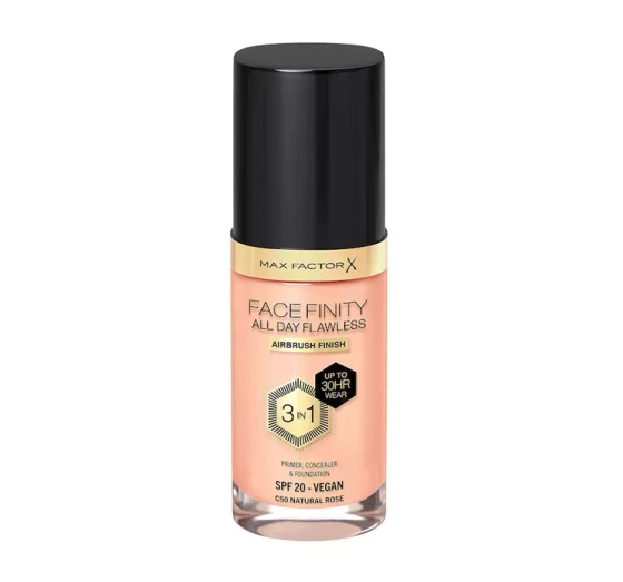 Max Factor Facefinity All Day Flawless 3 in1 wegański podkład C50 Natural Rose 30 ml