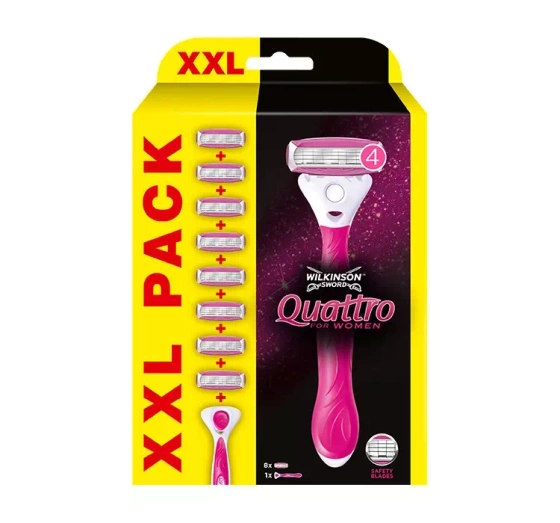 Wilkinson Sword Quattro For Women XXL maszynka do golenia dla kobiet rączka 8 wkładów