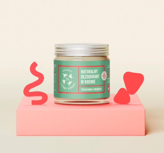 Mydlarnia Cztery Szpaki naturalny dezodorant w kremie bez dodatku sody Truskawka i Werbena 60ml