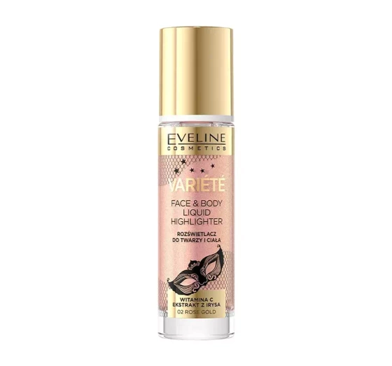 Eveline Cosmetics Variété płynny rozświetlacz do twarzy i ciała 02 Rose Gold 30 ml