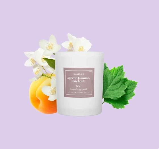 Cleangang naturalna świeca zapachowa 01 Apricot Jasmine Patchouli 160 g