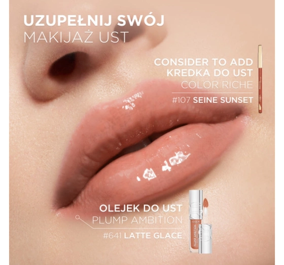L'Oréal Paris Plump Ambition hialuronowy olejek do ust 641 Latte Glace 5 ml