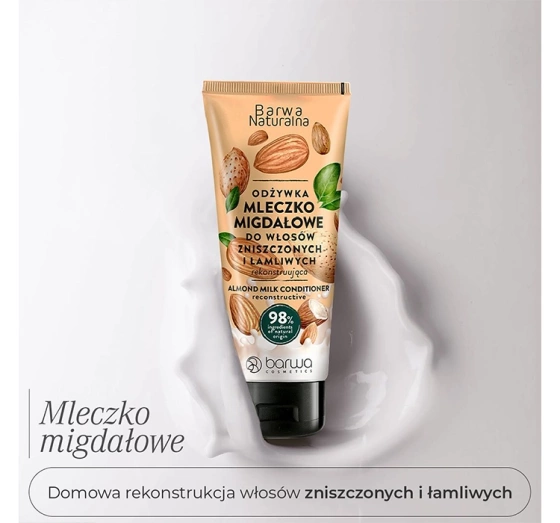 Barwa Naturalna odżywka do włosów zniszczonych i łamliwych Mleczko Migdałowe 200 ml