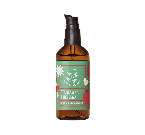 Mydlarnia Cztery Szpaki Truskawka i Werbena naturalny olejek do masażu ciała i twarzy 100ml