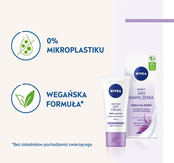 NIVEA 24h Nawilżenia kojący krem do twarzy na dzień SPF15 50 ml