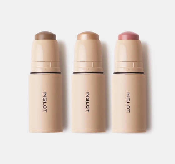 Inglot Shine & Define zestaw kosmetyków w sticku do konturowania na mokro bronzer róż rozświetlacz 3 x 6,2 g