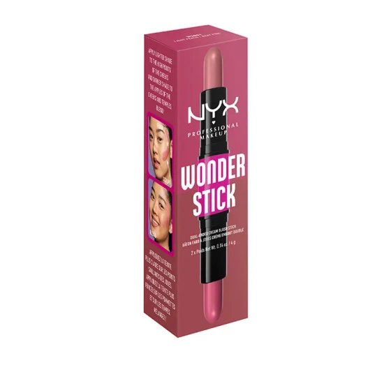 NYX Professional Makeup Wonder Stick dwustronny róż do policzków 01 Light Peach Baby Pink 2 x 4 g