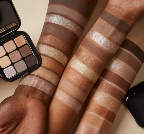 KIKO Milano Glamour Multi Finish mini paletka cieni 01 Earth Tones 2,5g