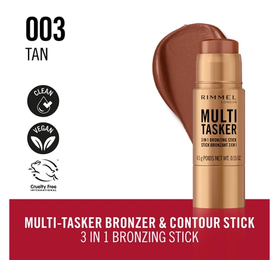 Rimmel Multi Tasker rozświetlający bronzer w sztyfcie 003 Tan 4,5g