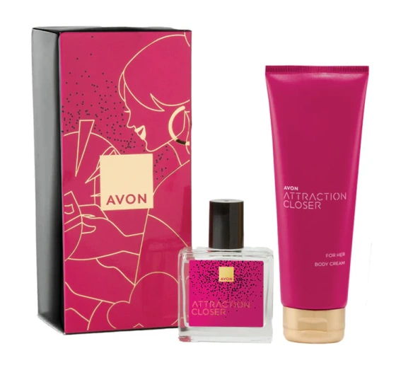 Avon Attraction Closer for Her woda perfumowana spray 30 ml balsam do ciała 125 ml
