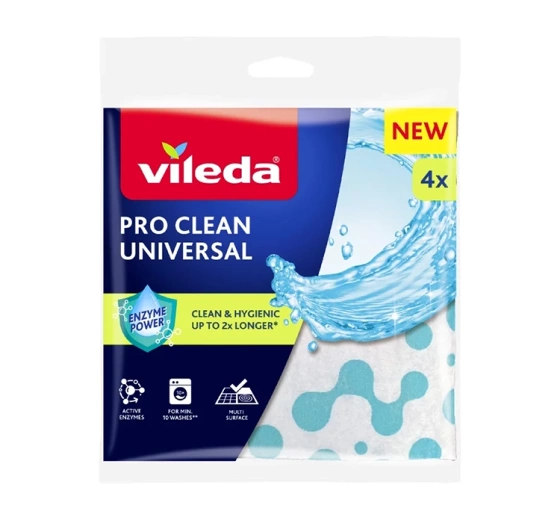 Vileda Pro Clean ściereczka uniwersalna z enzymami 4 sztuk