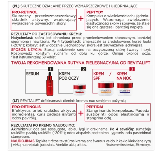L'Oréal Paris Revitalift Multi-Lift przeciwzmarszczkowy krem do twarzy SPF30 50 ml