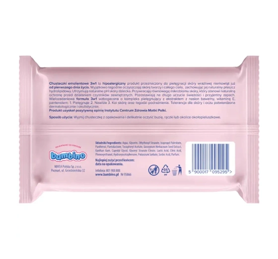 Bambino hipoalergiczne chusteczki emolientowe 3w1 57 szt