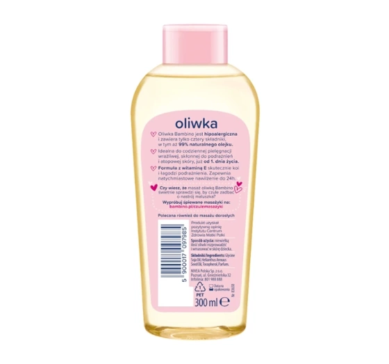 Bambino oliwka dla dzieci i niemowląt z witaminami E F 300 ml