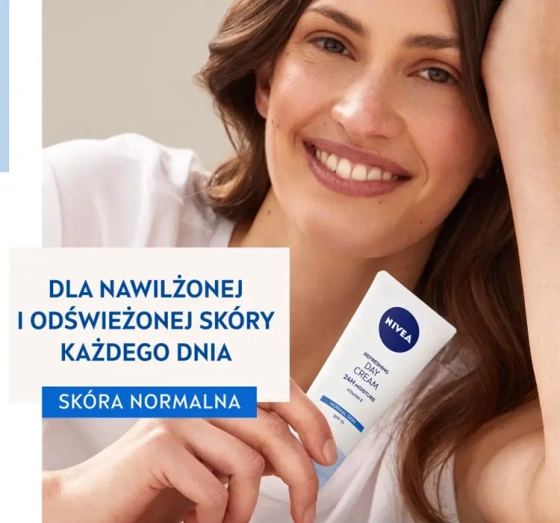 NIVEA 24h Nawilżenia odświeżający krem do twarzy na dzień SPF15 50 ml
