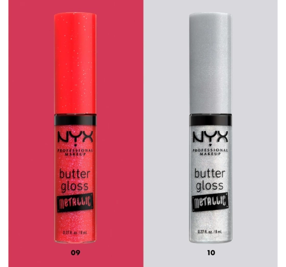 NYX Professional Makeup Butter Gloss Metallic błyszczyk do ust 09 Sparkly Red 8 ml