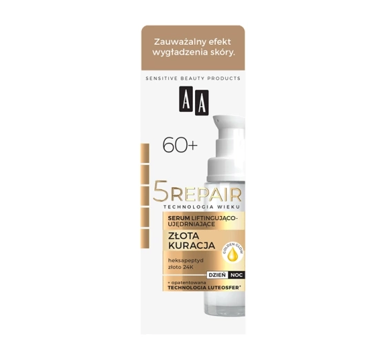 AA 5 Repair Złota Kuracja 60 serum liftingująco-ujędrniające do twarzy, szyi i dekoltu 30 ml