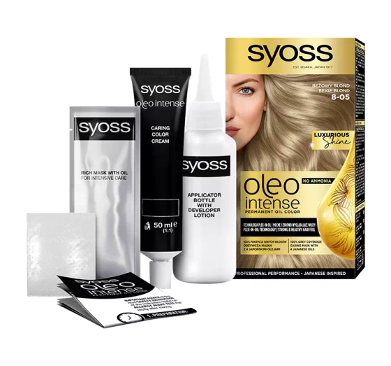 SYOSS OLEO INTENSE FARBA DO WŁOSÓW BEZ AMONIAKU 8-05 BEŻOWY BLOND