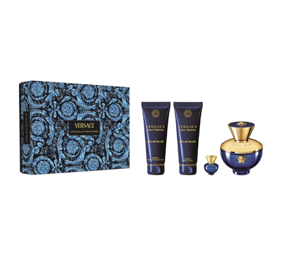 Versace Dylan Blue Pour Femme woda perfumowana spray 100 ml 5 ml balsam do ciała 100 ml żel pod prysznic 100 ml