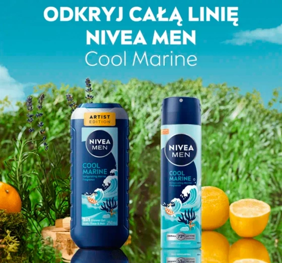 NIVEA MEN Cool Marine żel pod prysznic 3w1 dla mężczyzn 250 ml