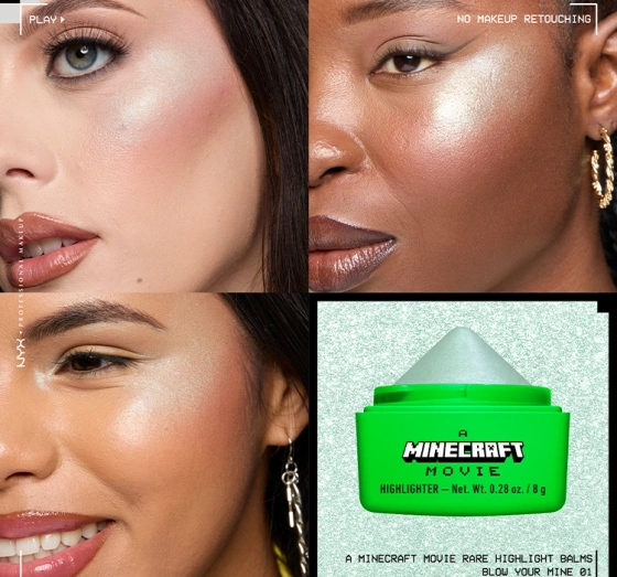 NYX Professional Makeup × A Minecraft Movie kremowy rozświetlacz do twarzy 01 Blow Your Mine 8 g