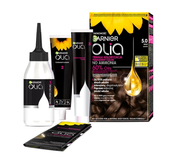 Garnier Olia trwała farba do włosów bez amoniaku 5.0 Brąz