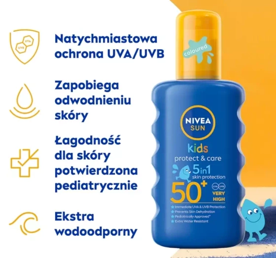 NIVEA SUN Kids Protect & Moisture balsam do opalania w sprayu dla dzieci SPF50 200 ml