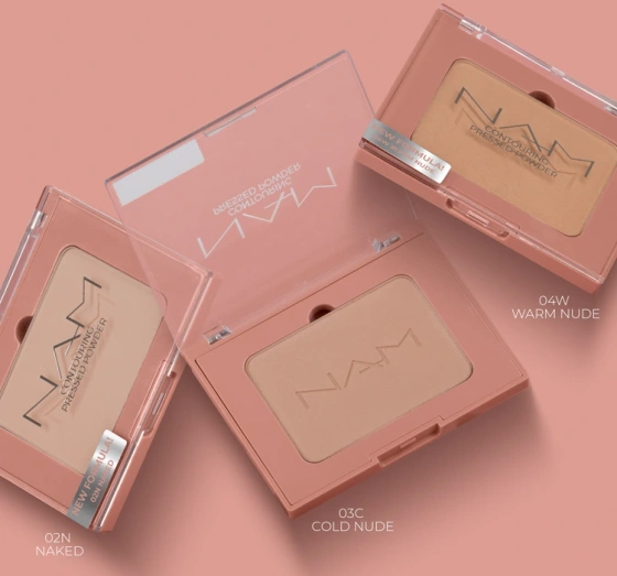 NAM prasowany puder do konturowania twarzy 04W Warm Nude 10 g