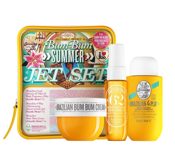 Sol de Janeiro Bum Bum Jet Set żel pod prysznic 90ml krem do ciała 50ml spray 30ml