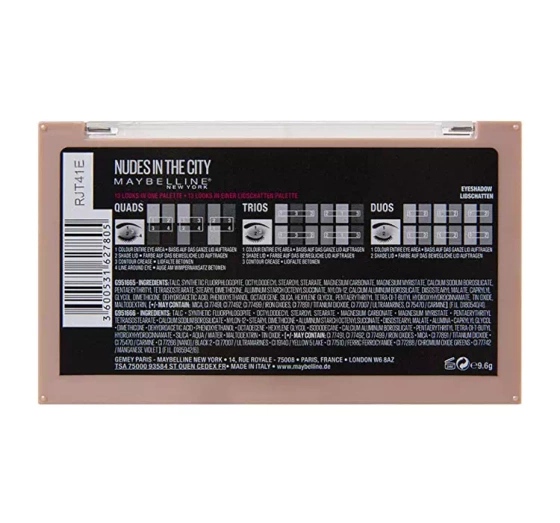 Maybelline Nudes in The City paleta cieni do powiek 9,6 g