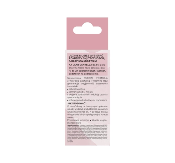 AA LAAB 100% Centella B12 Puddin' Formula Recovery&Moisture maska do ust 15 g
