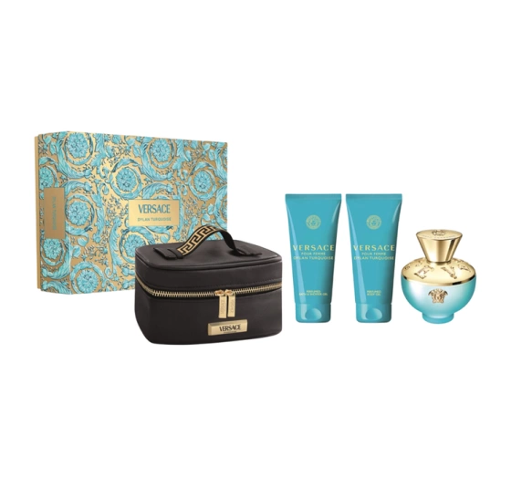 Versace Dylan Turquoise Pour Femme woda toaletowa spray 100 ml żel do ciała 100 ml żel pod prysznic 100 ml kosmetyczka