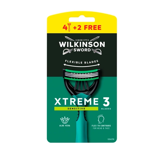 Wilkinson Sword Xtreme3 Sensitive jednorazowe maszynki do golenia dla mężczyzn 6 sztuk