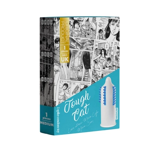Egzo stymulująca prezerwatywa z wypustkami Tough Cat Medium 1 sztuka