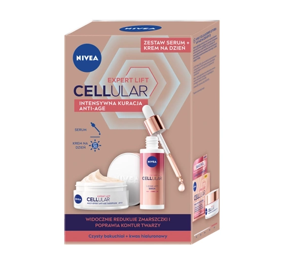 NIVEA Cellular Expert Lift zestaw kosmetyków do pielęgnacji twarzy serum 30 ml krem do twarzy na dzień 30 ml