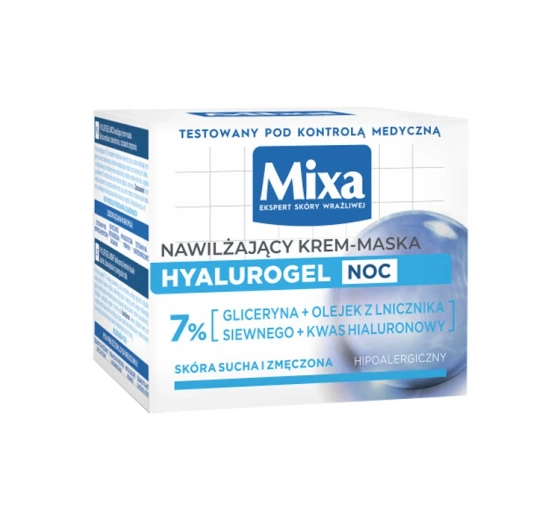 Mixa Hyalurogel noc nawilżający krem maska 50 ml