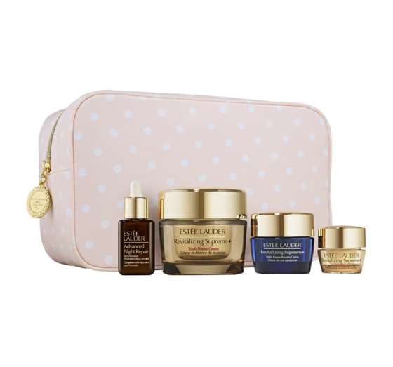 Estée Lauder krem Revitalizing Supreme 50 ml serum Advanced Night Repair 15 ml balsam pod oczy Revitalizing Supreme 5 ml krem na noc Revitalizing Supreme 50 ml kosmetyczka