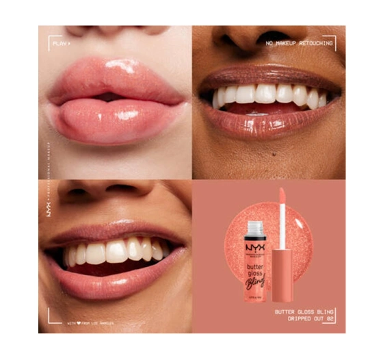 NYX Professional Makeup Butter Gloss Bling błyszczyk do ust 02 Dripped Out 8 ml