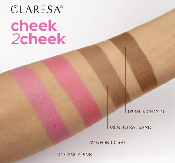 Claresa Cheek2Cheek kremowy bronzer w sztyfcie 02 Milk Choco 6 g