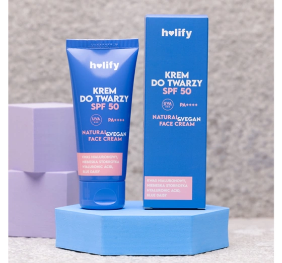 Holify hialuronowy krem do twarzy SPF50 PA 50 ml