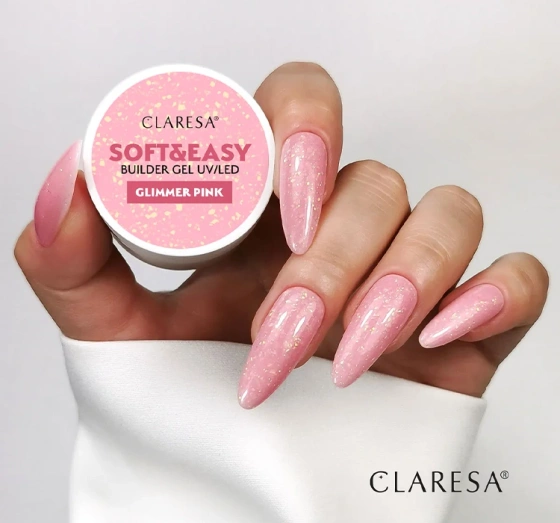 Claresa Soft & Easy żel budujący Glimmer Pink 12 g