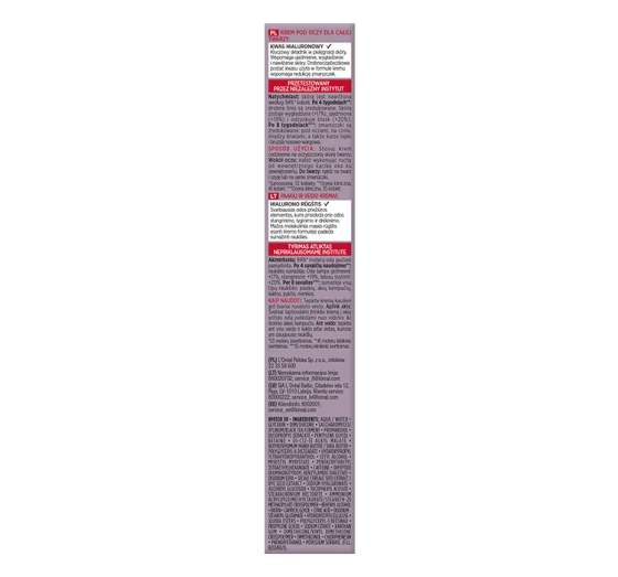 L'Oréal Paris Revitalift Filler krem pod oczy i dla całej twarzy 30 ml