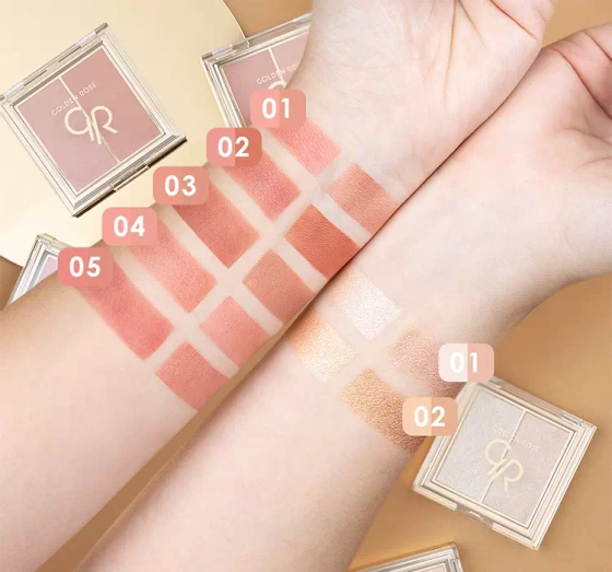 Golden Rose Iconic podwójny róż do policzków 02 Peachy Coral 2 x 3 g