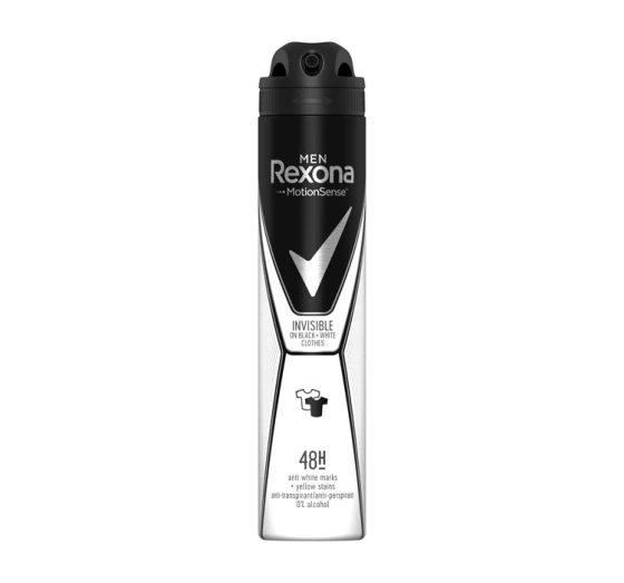 Rexona Men Invisible Black White antyperspirant w sprayu dla mężczyzn 200 ml