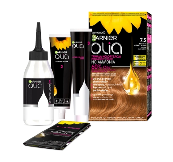 Garnier Olia trwała farba do włosów bez amoniaku 7.3 Złocisty Ciemny Blond