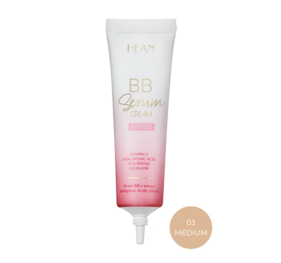 Hean BB Serum rozświetlający krem BB do twarzy SPF50 03 Medium 30 ml
