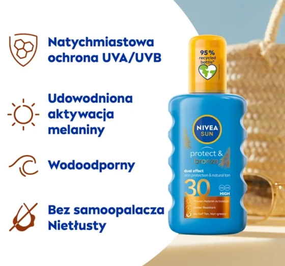 NIVEA SUN Protect&Bronze spray aktywujący opaleniznę SPF30 200 ml