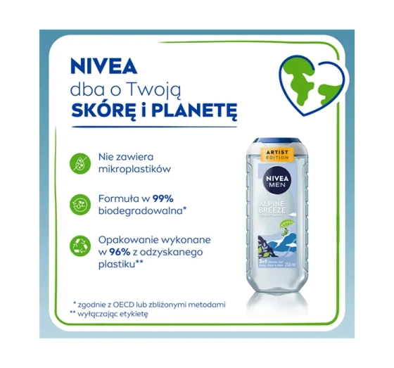 NIVEA MEN Alpine Breeze żel pod prysznic 3w1 dla mężczyzn 250 ml