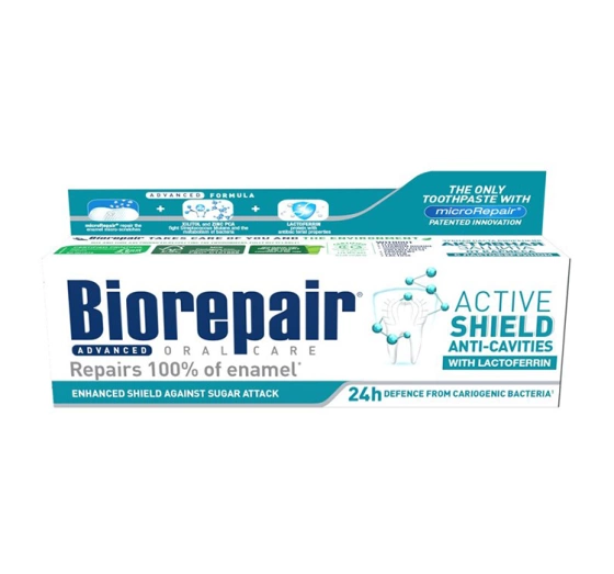 Biorepair Oral Care Aktywna Tarcza pasta do zębów chroniąca szkliwo przed działaniem cukrów 75 ml