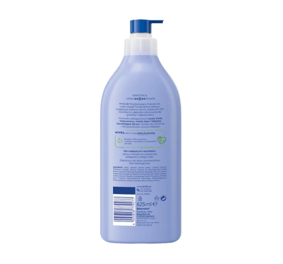 NIVEA wygładzające mleczko do ciała z pompką do suchej skóry 625 ml
